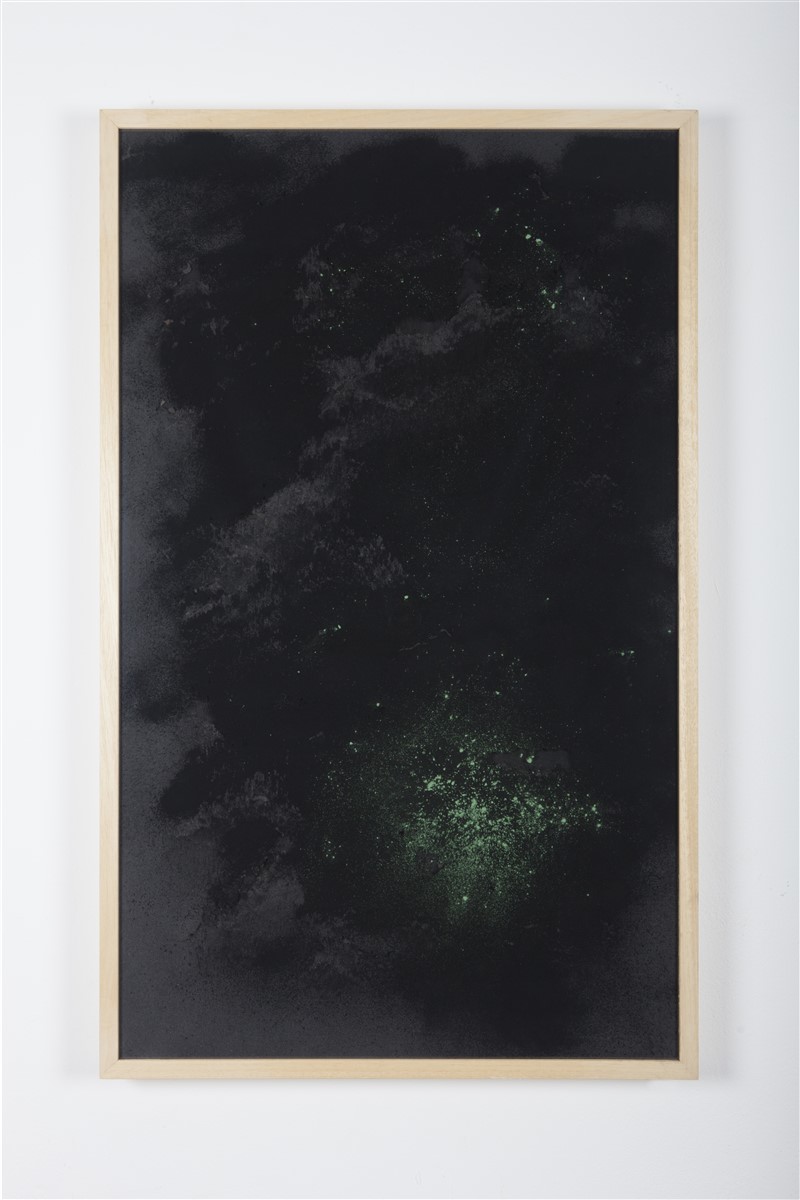 sophie ko chkeidze, geografia temporale, delle stelle fisse 3, pigment, ash, 100x60cm, 2014