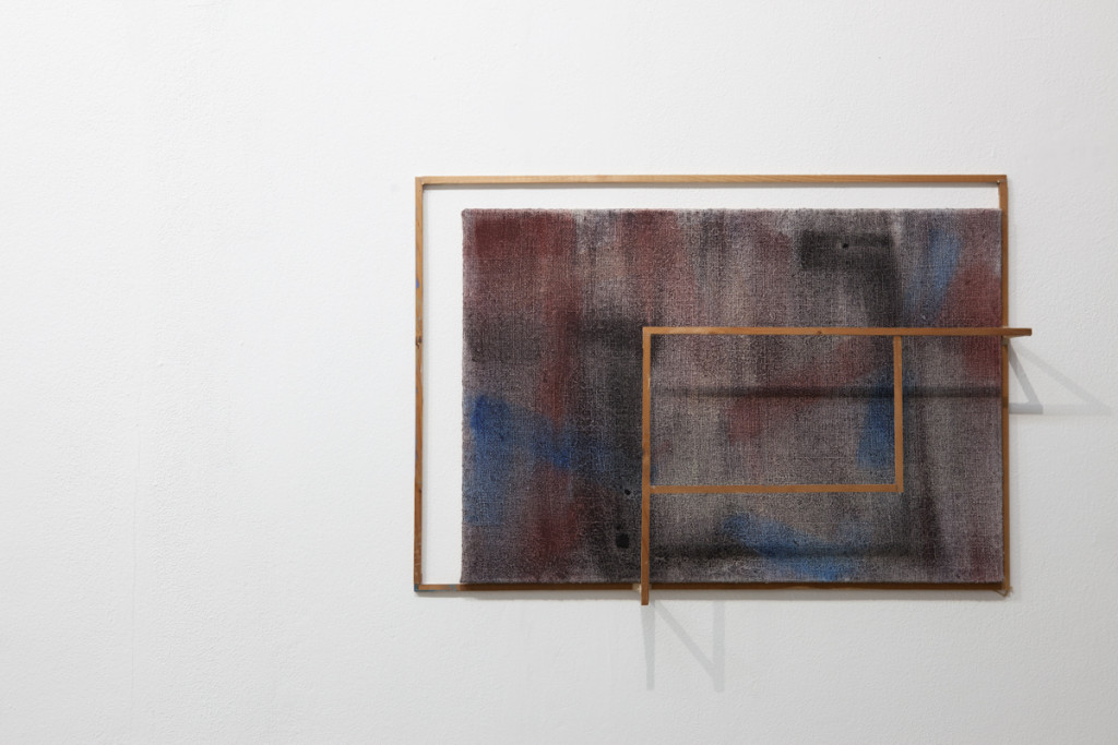 Max Frintrop, Untitled, 50x70x15cm, oil on canvas, ink, wood, glue 2013, A+B gallery, Brescia it